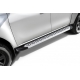 Пороги алюминиевые "Premium Silver" 1800 серебристые Mitsubishi L-200 (2018-2022) Slitkoff