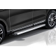 Пороги алюминиевые "Elite Silver" 1800 серебристые Hyundai Grand Santa-Fe (2012-2016) Slitkoff