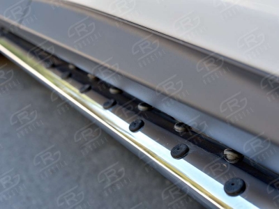 Пороги труба овальная с проступью 75х42 мм РусСталь для Lexus RX-200t/350/450h 2016