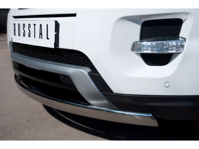Защита передняя овальная 75х42 мм РусСталь для Land Rover Evoque 2011-2018