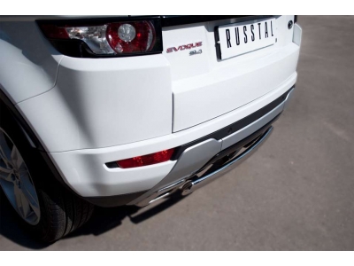 Защита заднего бампера овальная 75х42 мм РусСталь для Land Rover Evoque 2011-2018