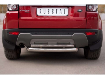 Защита заднего бампера двойная 76-42 мм РусСталь для Land Rover Evoque 2011-2018 REPZ-000812