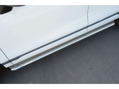 Пороги с площадкой алюминиевый лист 42 мм вариант 1 для Volkswagen Touareg № VWTL-0021311