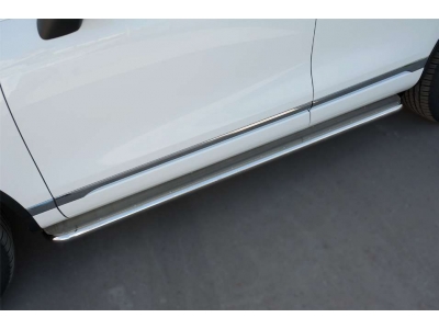 Пороги с площадкой алюминиевый лист 42 мм вариант 2 для Volkswagen Touareg № VWTL-0021312
