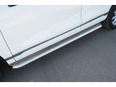 Пороги с площадкой алюминиевый лист 63 мм вариант 2 РусСталь для Volkswagen Touareg 2014-2017
