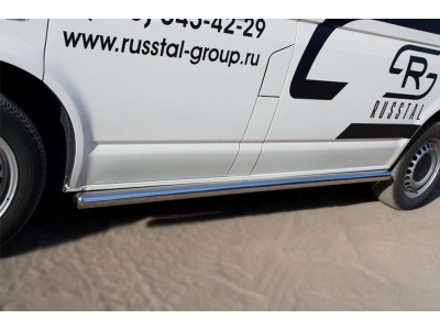 Пороги труба 63 мм вариант 3 левый РусСталь для Volkswagen Transporter 2003-2009