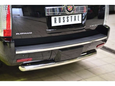 Защита заднего бампера 76 мм дуга РусСталь для Cadillac Escalade 2006-2021