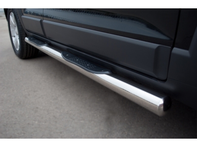 Пороги труба с накладками 76 мм вариант 3 для Chevrolet Captiva 2011-2013