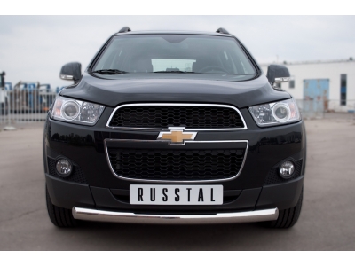 Защита переднего бампера 76 мм дуга РусСталь для Chevrolet Captiva 2011-2013