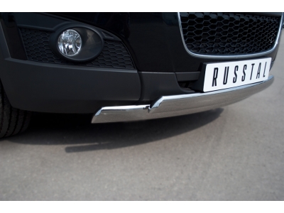 Защита переднего бампера 75х42-75х42 овалы РусСталь для Chevrolet Captiva 2011-2013