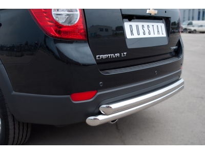 Защита заднего бампера двойная 63-63 мм РусСталь для Chevrolet Captiva 2011-2013