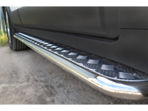 Пороги с площадкой алюминиевый лист 42 мм для Chevrolet Captiva № CAPL-001752