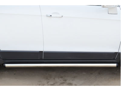 Пороги труба 63 мм вариант 2 РусСталь для Chevrolet Captiva 2013-2016