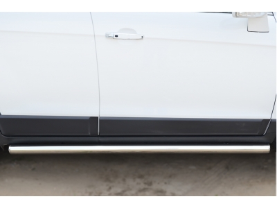 Пороги труба 63 мм вариант 3 РусСталь для Chevrolet Captiva 2013-2016