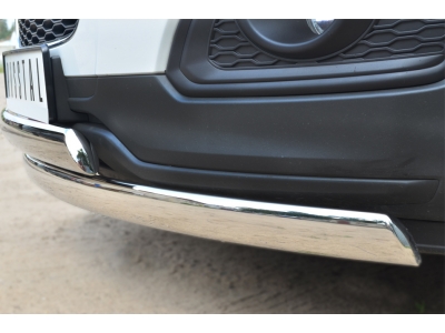 Защита передняя овальная двойная 75х42 мм РусСталь для Chevrolet Captiva 2013-2016