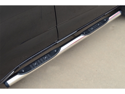 Пороги труба с накладками 76 мм вариант 2 РусСталь для Chevrolet TrailBlazer 2013-2016