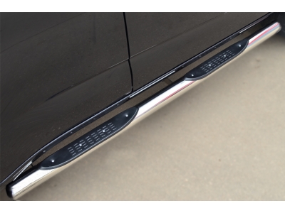 Пороги труба с накладками 76 мм вариант 3 РусСталь для Chevrolet TrailBlazer 2013-2016