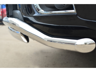 Защита передняя двойная 63-75х42 мм РусСталь для Chevrolet TrailBlazer 2013-2016