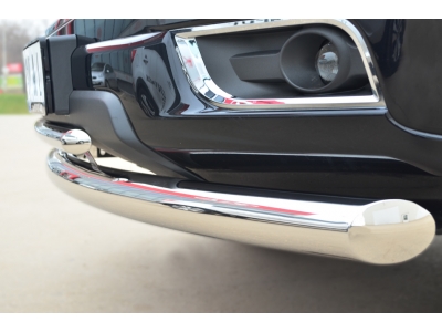 Защита передняя двойная 76-42 мм дуга РусСталь для Chevrolet TrailBlazer 2013-2016