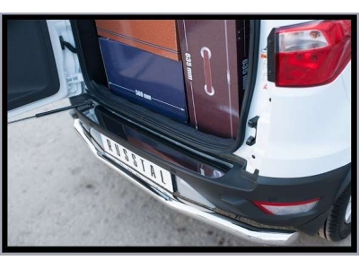 Накладка на задний бампер лист зеркальный РусСталь для Ford EcoSport 2014-2018
