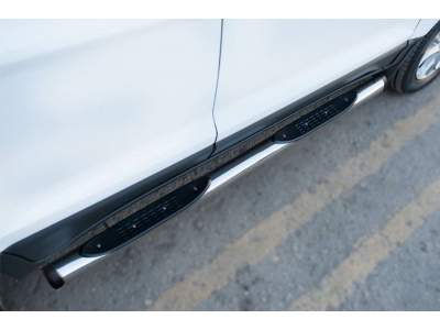 Пороги труба с накладками 76 мм вариант 2 РусСталь для Ford EcoSport 2014-2021