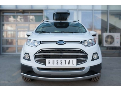 Защита переднего бампера 75х42 мм овальная РусСталь для Ford EcoSport 2014-2018