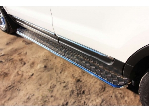 Пороги с площадкой алюминиевый лист 42 мм для Ford Explorer № FEL-001315