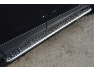 Пороги с площадкой алюминиевый лист 42 мм для Ford Kuga № FGL-001382