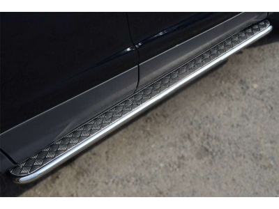 Пороги с площадкой алюминиевый лист 42 ммвариант 2 РусСталь для Ford Kuga 2013-2021