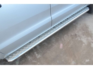 Пороги с площадкой алюминиевый лист 42 мм для Ford Ranger № FRL-001300