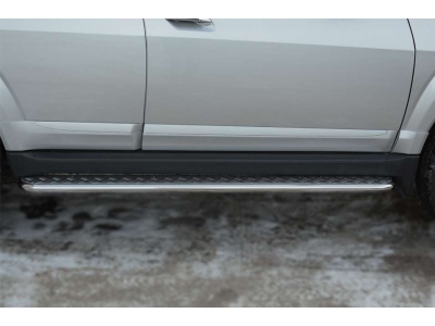 Пороги с площадкой алюминиевый лист 42 мм РусСталь для Great Wall Hover H3 2014-2021