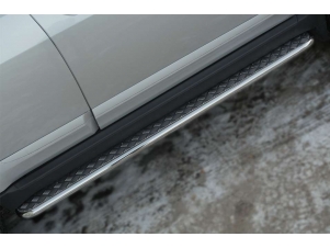 Пороги с площадкой алюминиевый лист 42 мм для Great Wall Hover H3 № GWH3L-001946