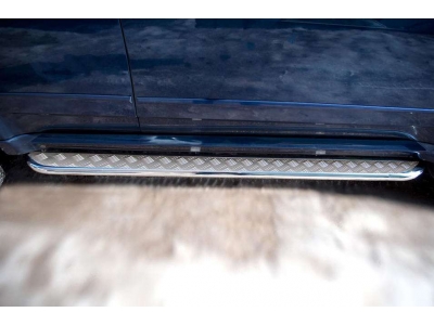 Пороги с площадкой алюминиевый лист 42 мм РусСталь для Great Wall Hover H5 2011-2015