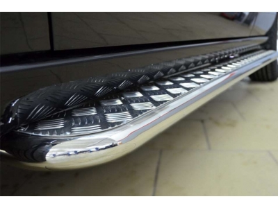 Пороги с площадкой алюминиевый лист 42 мм РусСталь для Great Wall Hover H6 2013-2015