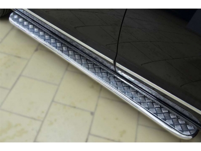 Пороги с площадкой алюминиевый лист 42 мм вариант 2 РусСталь для Great Wall Hover H6 2013-2015