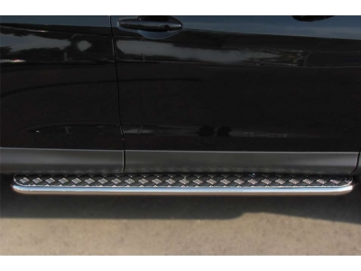 Пороги с площадкой алюминиевый лист 42 мм РусСталь для Honda CR-V 2012-2015