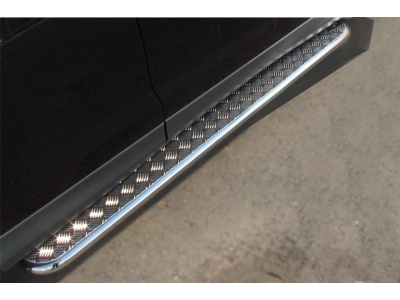 Пороги с площадкой алюминиевый лист 42 ммвариант 2  для Honda CR-V № HVL-0013412