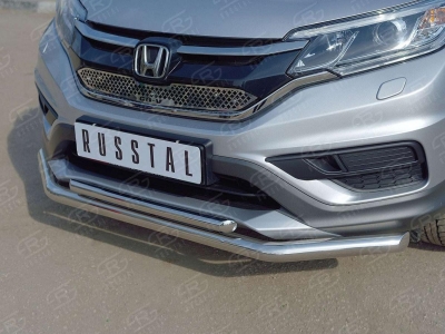 Защита передняя двойная 60-42 мм РусСталь для Honda CR-V 2015-2021