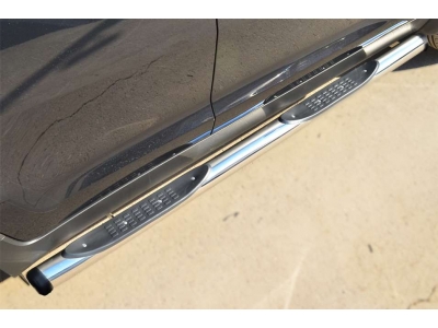 Пороги труба с накладками 76 мм вариант 2 РусСталь для Hyundai ix35 2010-2015