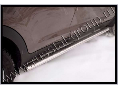 Порог труба овальная 75х42 мм для Hyundai Santa Fe № HSO-000764