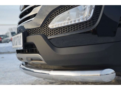 Защита переднего бампера 76 мм секции РусСталь для Hyundai Santa Fe 2012-2015