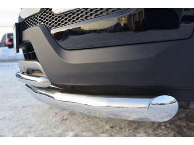 Защита передняя двойная 76-42 мм РусСталь для Hyundai Santa Fe 2012-2015