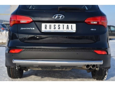 Защита заднего бампера 63 мм дуга РусСталь для Hyundai Santa Fe 2012-2015