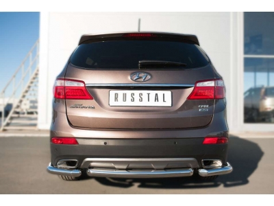 Защита задняя уголки 63 мм РусСталь для Hyundai Santa Fe Grand 2014-2016