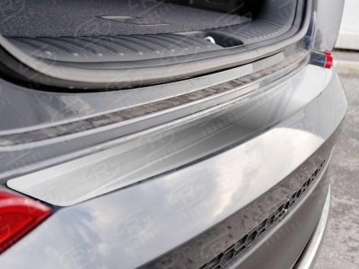 Накладка на задний бампер зеркальный лист РусСталь для Hyundai Tucson 2015-2018