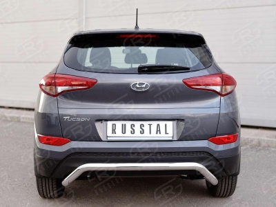 Защита заднего бампера волна под машину 63 мм РусСталь для Hyundai Tucson 2015-2018