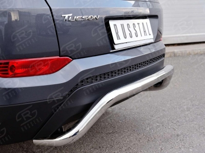 Защита заднего бампера волна под машину 63 мм РусСталь для Hyundai Tucson 2015-2018