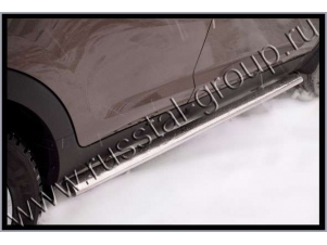 Порог труба овальная 75х42 мм для Hyundai Tucson № HTO-000072