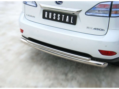 Защита заднего бампера двойная 76-42 мм РусСталь для Lexus RX270/350/450 2009-2015