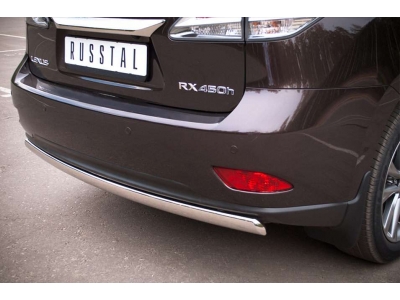 Защита заднего бампера овальная 75х42 мм РусСталь для Lexus RX270/350/450 2009-2015